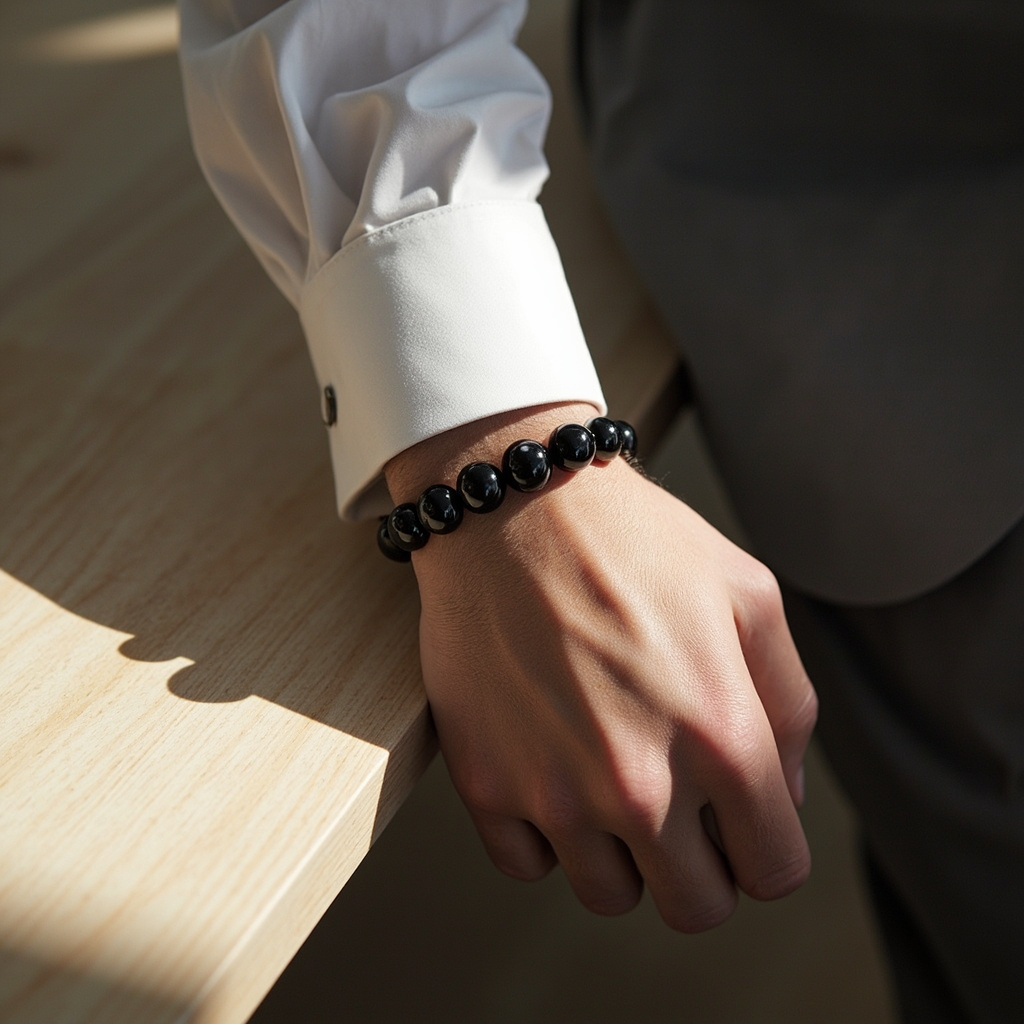 How to wear a black agate bracelet for protection at work