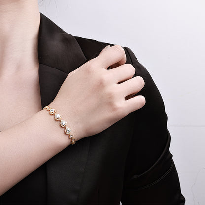 Interlocked Hearts Bracelet (Gold)